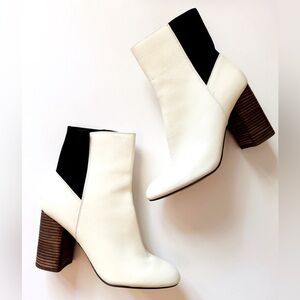 Anthro Dolce Vita Women's Ramona Cream White Western Leather Booties Size 10